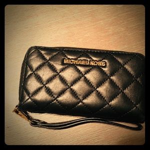 Quilted Leather Wristlet